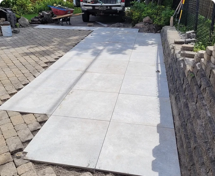 Pose de dalles au sol img