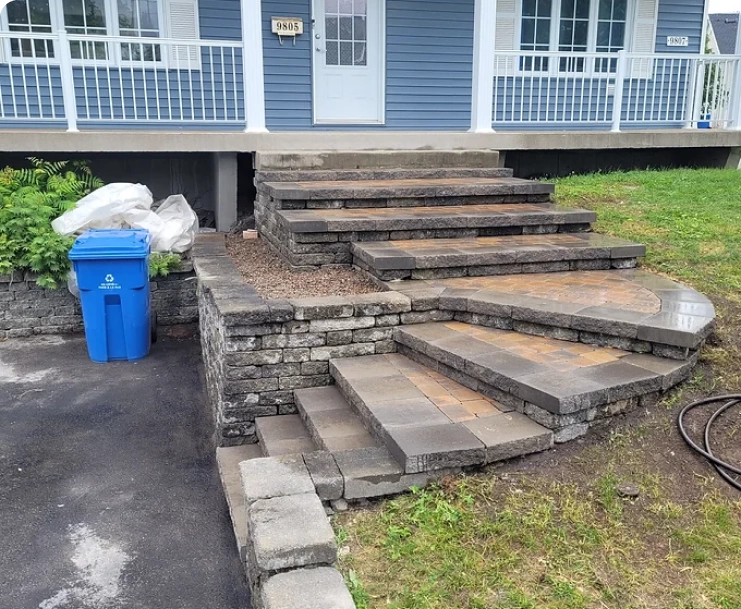 Pose de nouvelles marches en pierre img